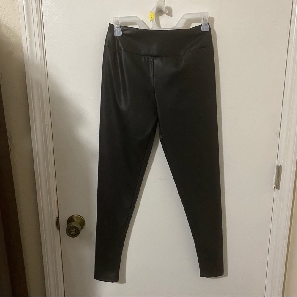 Charlotte Russe Black Faux Leather Leggings size S